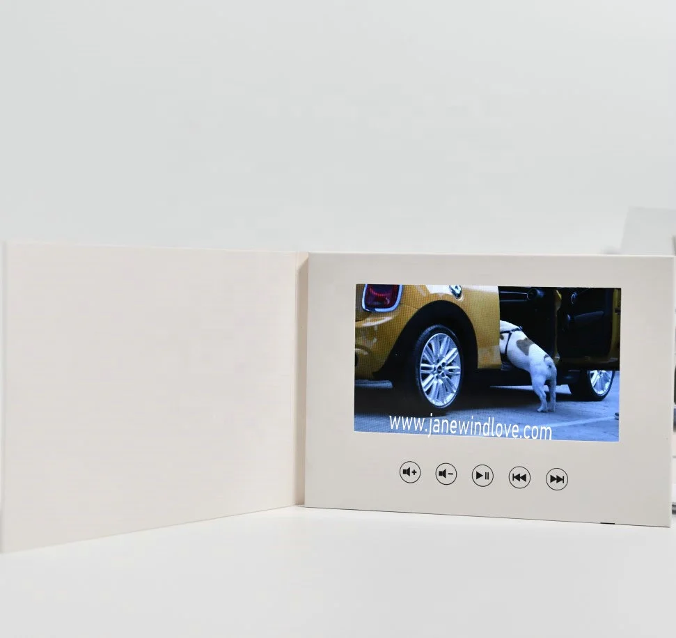 Card with video screen Wedding invitation LCD video player brochure