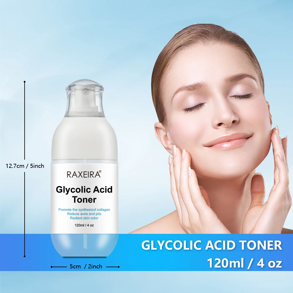 Private Label Organic Glycolic Acid Toner Brightening Toner Promote The Synthesisof Collagen,Reduce Acne And Pits