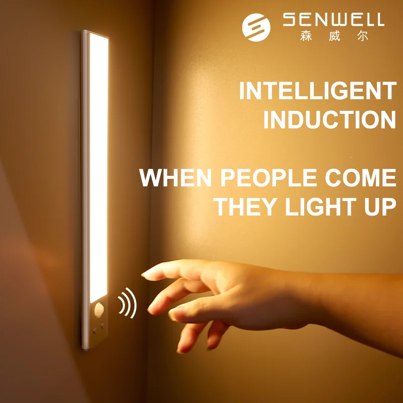 Customizable LED Body Sensor Indoor Lamp Modern Warodrobe Cabinet LED Lights 5V Rechargeable Double Switch Aluminium Closets