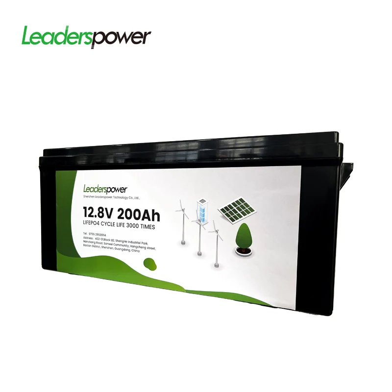 New 12.8V 200Ah LiFePO4 Battery Pack Built-in BMS Lithium Iron Phosphate Battery Cells for RV Vans Forklift Trolling Motor