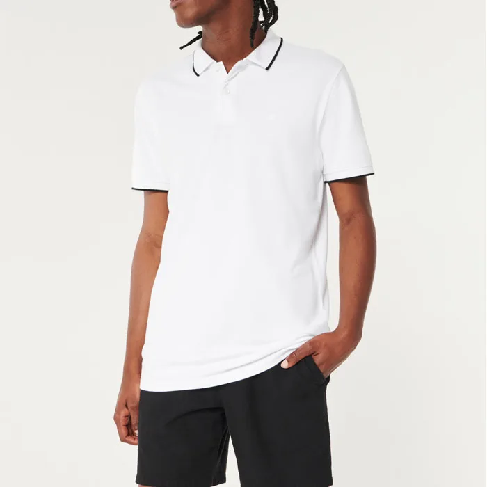 Custom Logo Brand Design Pattern Casual Fitness 3 Button Up Polo T-shirt