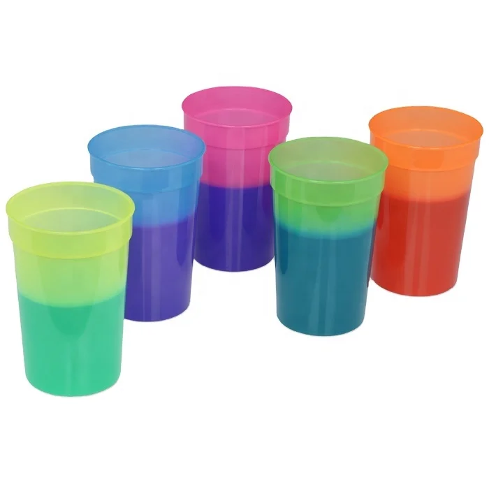 High Quality Custom Promotion Eco-Friendly Plastic Stadium Mood Color Cup for Drinking with Logo