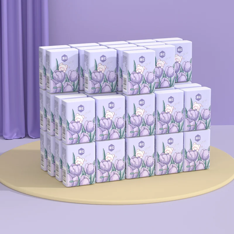 Factory supply convenient 100% virgin wood pulp pocket tissue 3 ply handkerchief paper widely use  napkins with logo