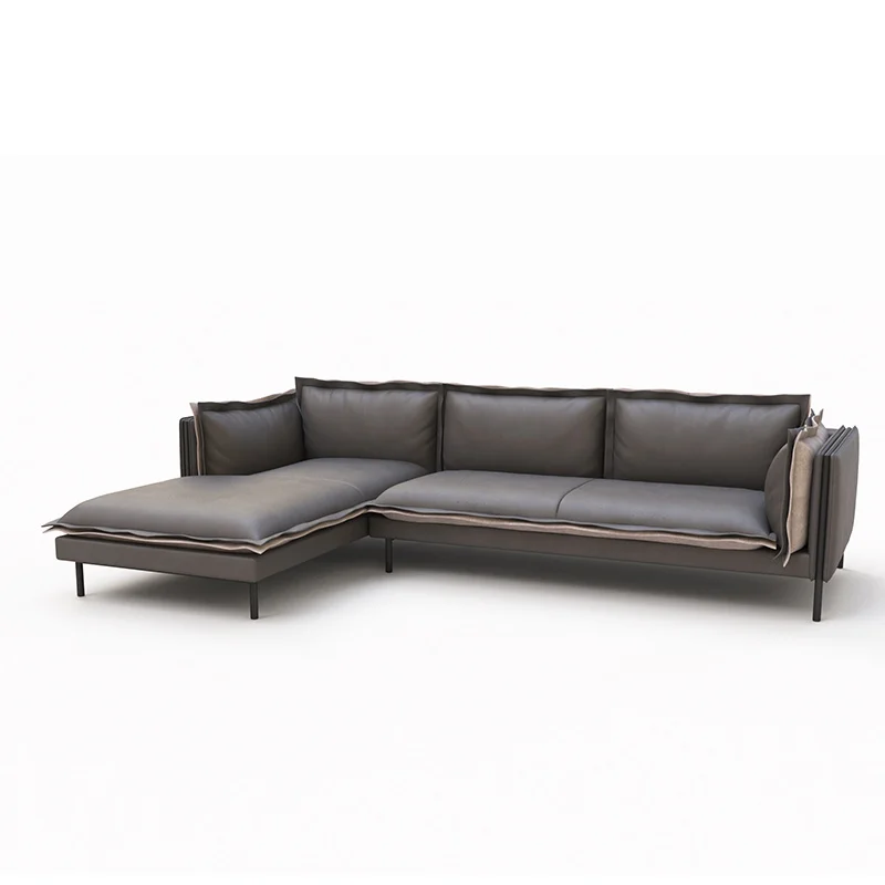 American retro style wide seat deep sofa bed saddle leather surface high quality microfiber sofa custom one-stop furniture Sofa