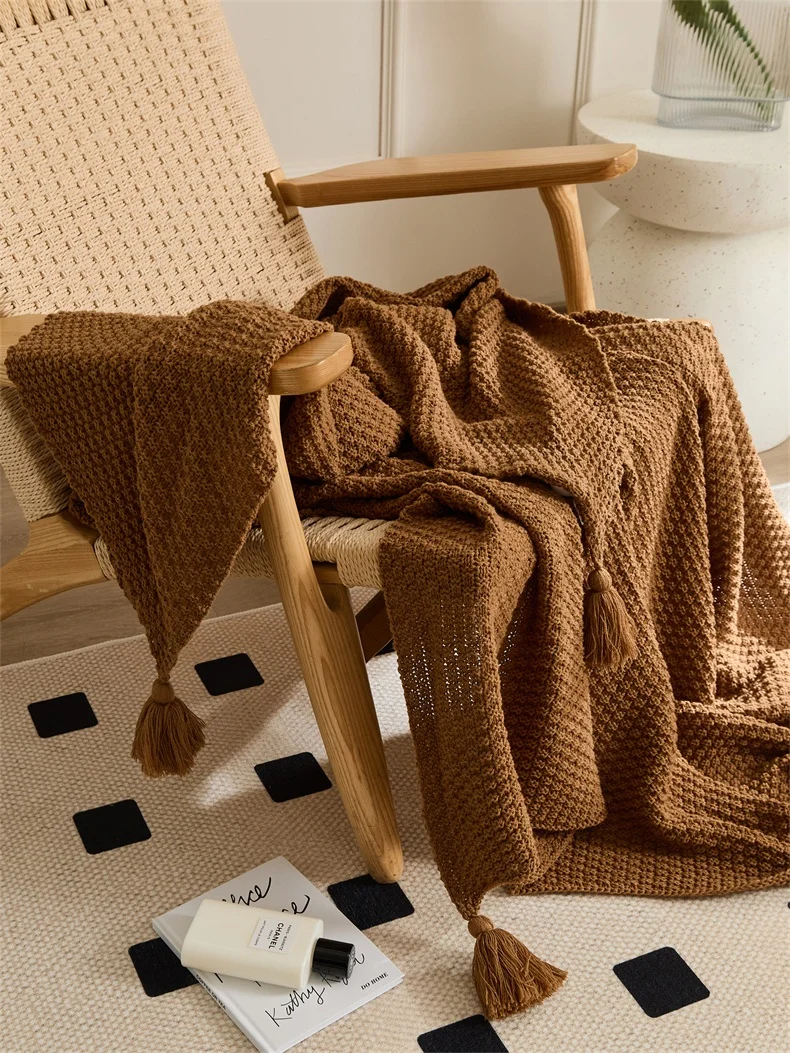 Adult Comfort Knitted Blanket in Multiple Colors and Sizes 100% Acrylic Suitable For Sofas And Other Items jy