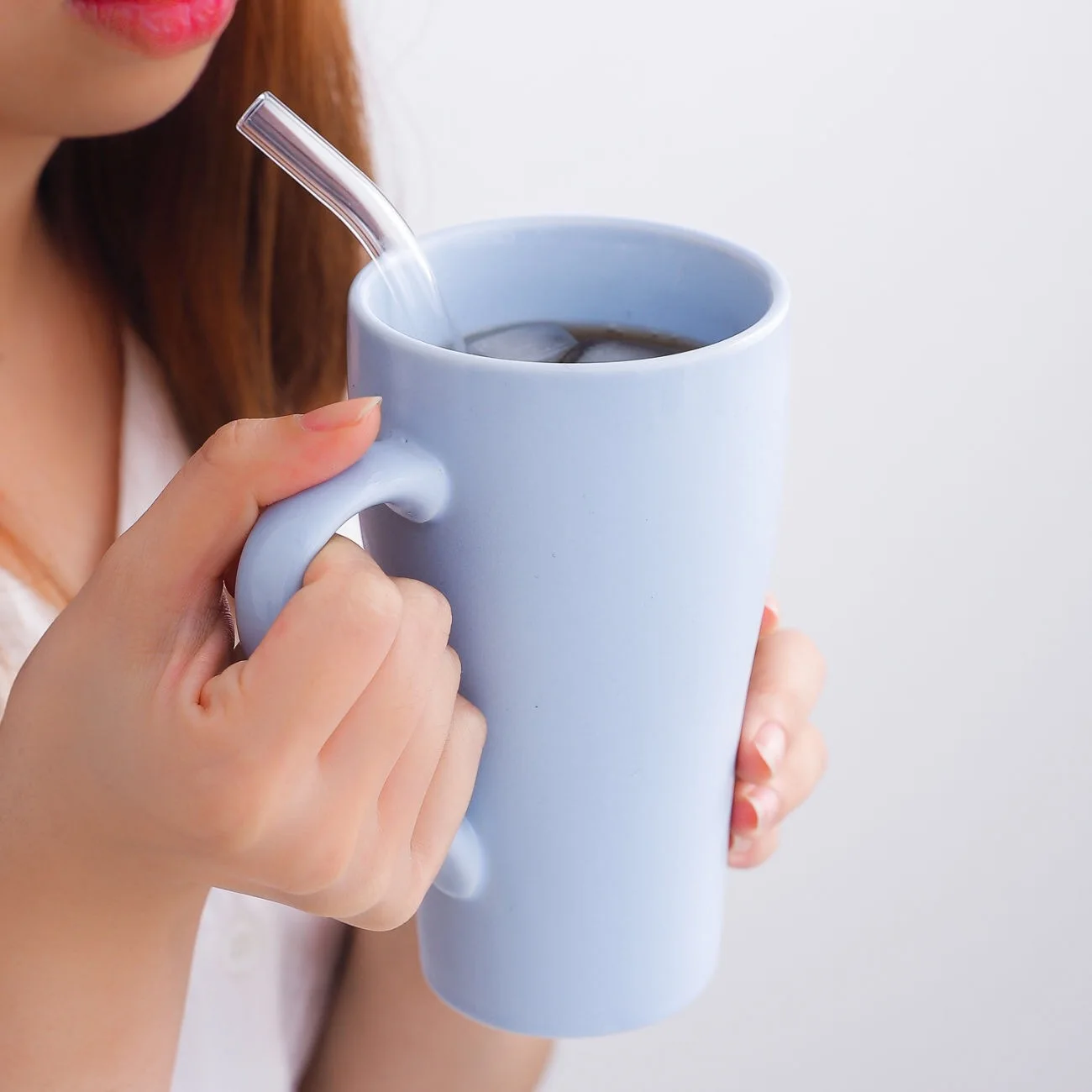 Custom 17 Ounce Large Size tea infuser Ceramic Coffee Cups with Wide Loop Handle