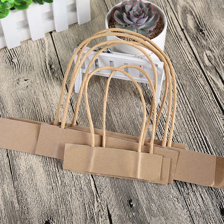 Kraft Paper Bag Handle Eco-friendly Brown Twisted Rope Handle for shopping bag