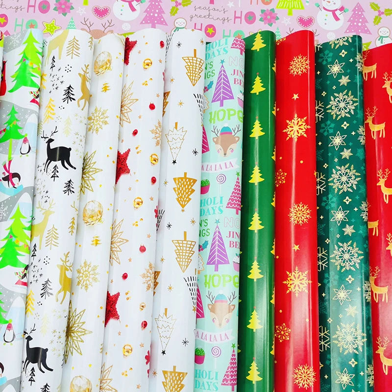 E-Magic Free Sample Waterproof Recycled Xmas Good Quality Christmas Printed Gift Wrapping Paper