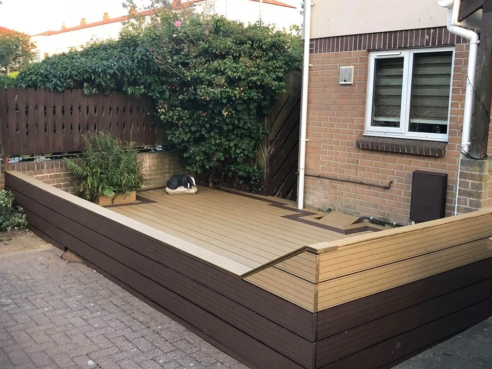 Wood Plastic Composite Decking TPE Co-Extrusion Edging WPC Floor Corner Wrap 150*12mm XFQ035