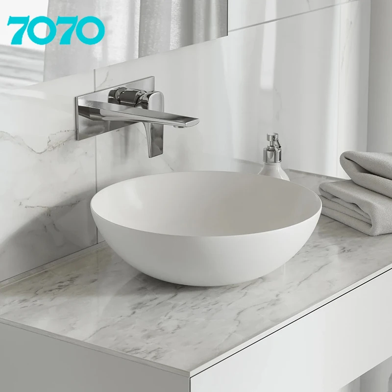 High Quality Mini Bathroom Round Hand Wash Basin Above Counter Bowl Sink Ceramic Small Oval Art Basin