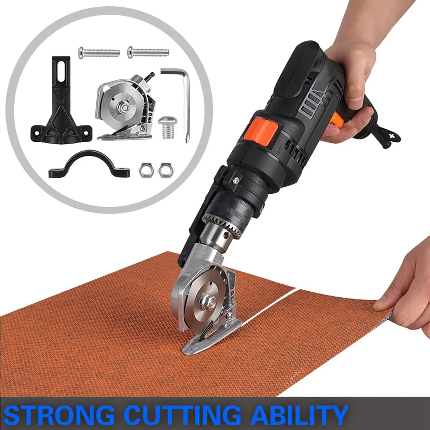 Handheld fabric cutting tool electric drill to cut fabric scissors accessories