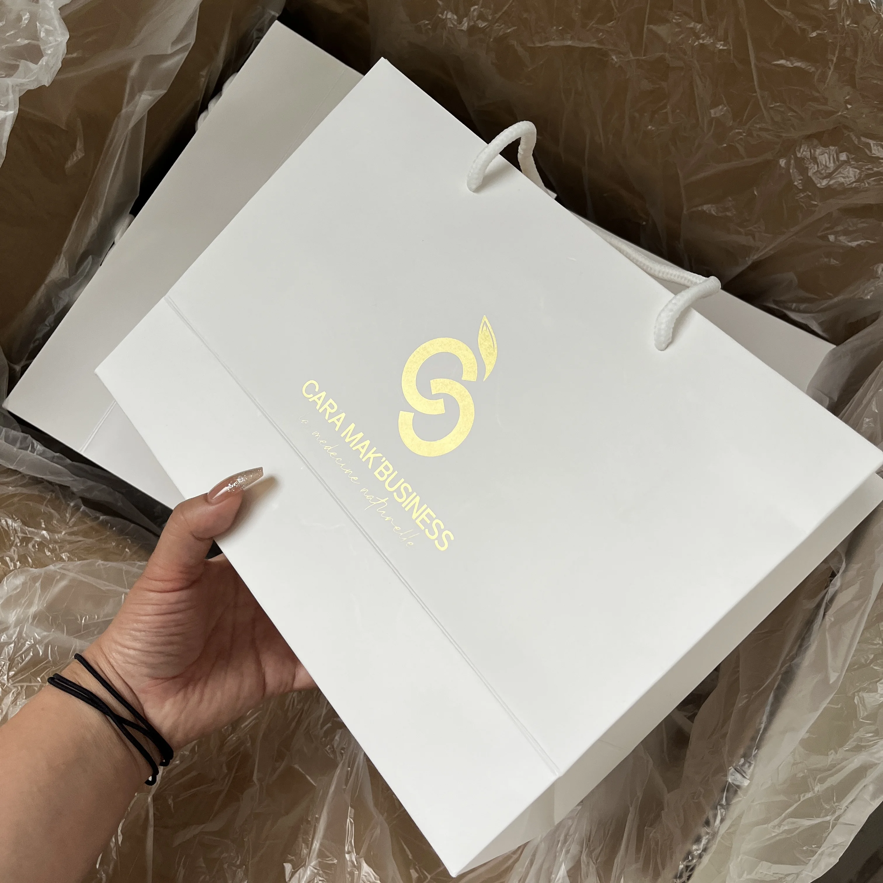 manufactures custom paper bags portable small pink nature paper printing wine white small silver reusable retail shopping bag