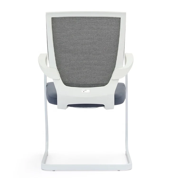 Белый стул для встреч, сетчатый стул для посетителей, средняя спинка с креплением для саней