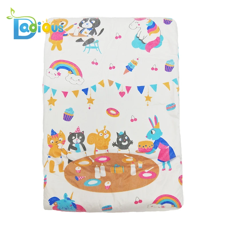7pcs 6000ml Adult ABDL Diapers For Printed Rainbow Baby Disable Diaper Soft Animal Adult Diaper