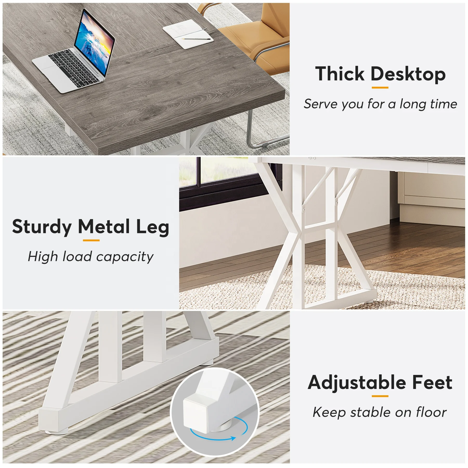 Высококачественный прямоугольный стол для конференц-зала Tribesigns деревянный семинаров офиса переговоров 6 футов