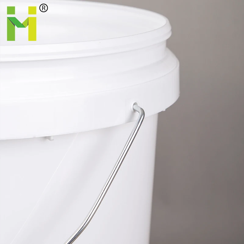 15 litre food grade plastic bucket 15L plastic pail with tear tab lid with metal handle