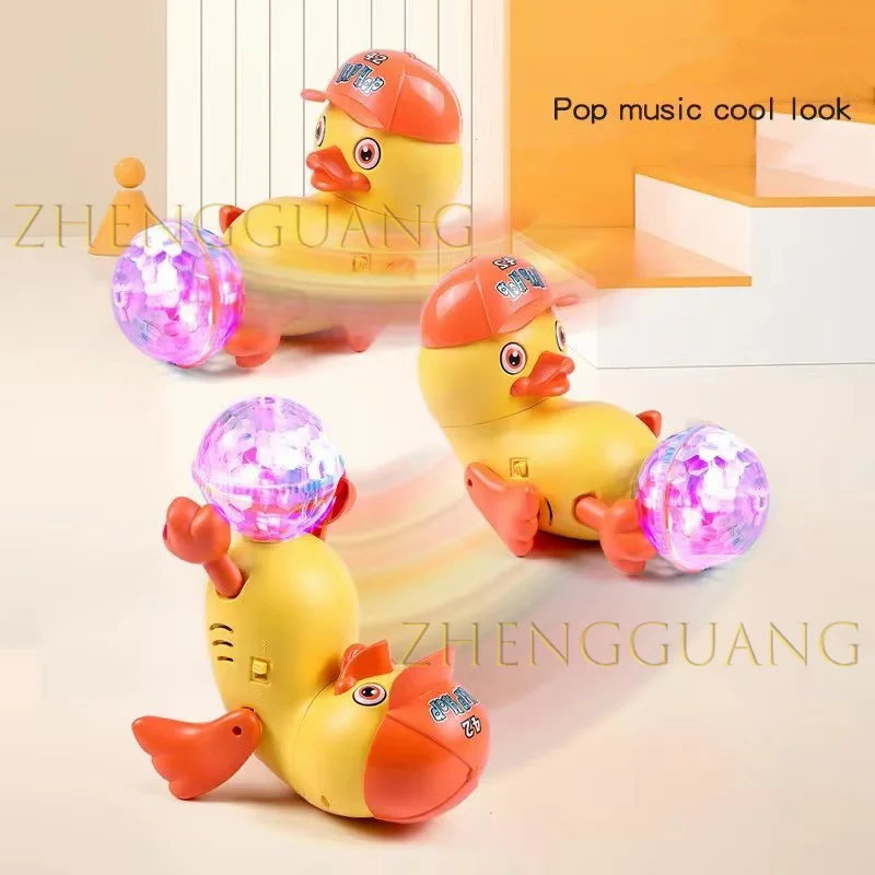 Zhengguang Toys Hot Selling Kids Christmas Gifts Electric Stunt Rotation Duck Cool Flashing Light Up Spinning Toys