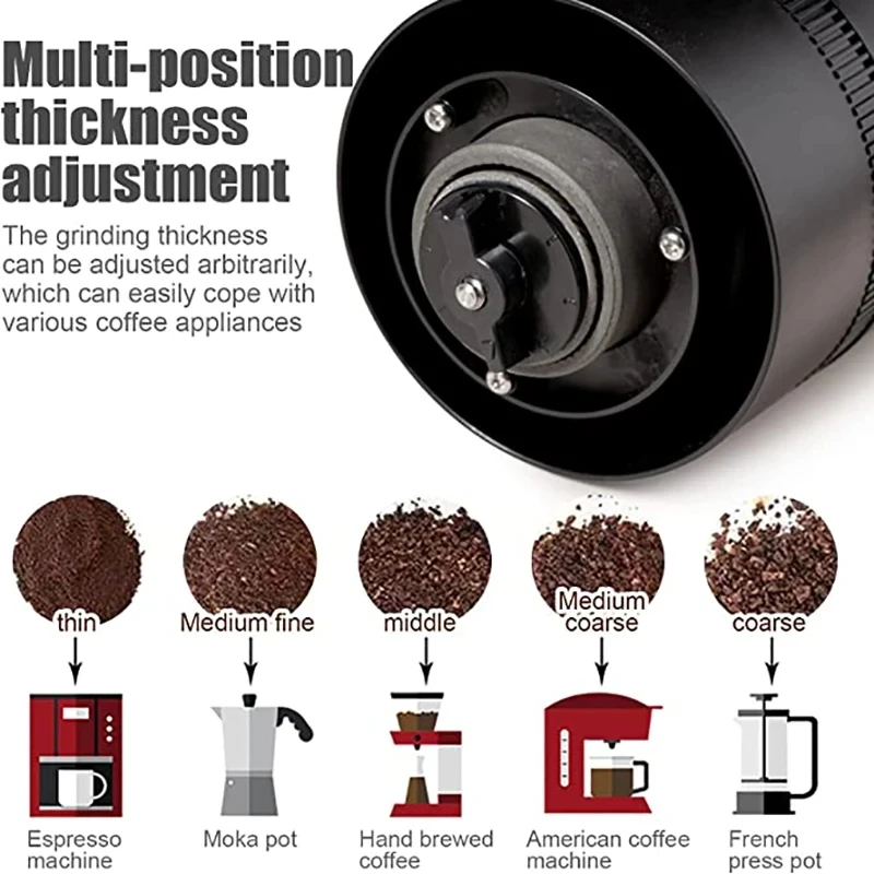 Portable Electric Coffee Grinder Nuts Grains Pepper Coffee Bean Grinder USB Grinder Machine Home Travel Ceramic Grinding Core