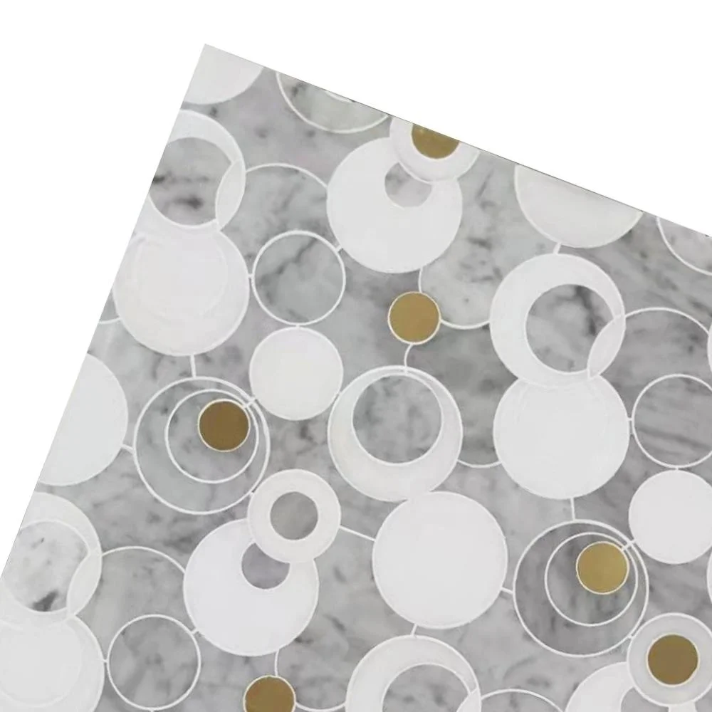 Samistone Bianco Carrara Marble Waterjet Stone Mosaic Tiles Art for Wall Decoration