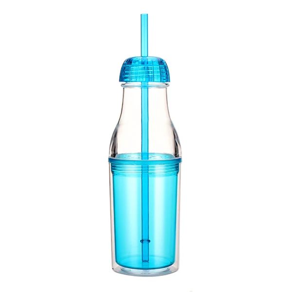 Двойная пластиковая Спортивная бутылка для питьевой воды с логотипом