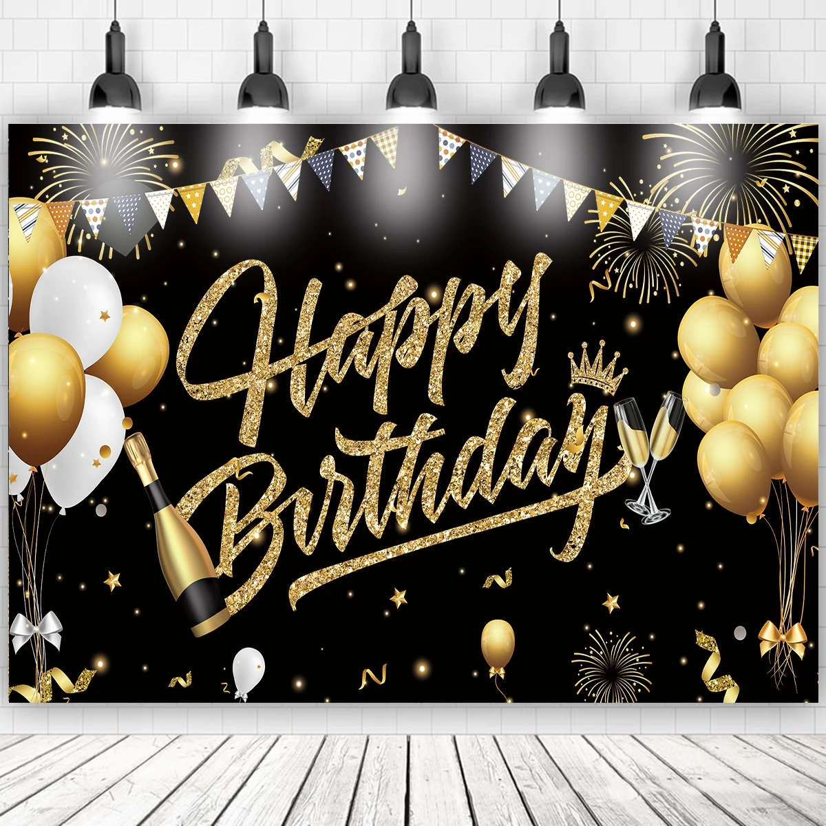 Happy Birthday Party Decoration Polyester Photo Background Birthday Photography Backdrop Home Decor Birthday Party Supplies