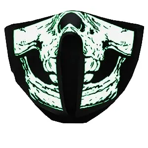 2024 Hot Selling PVC Mask with LED Skull Panel Lighting EL Sound Activated for Halloween Rave Party