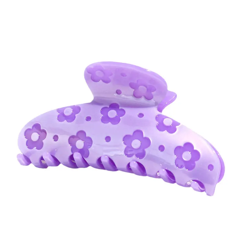 cellulose acetate engraved floral hair claws big hair claw clips for women large claw clip custom logo strong durable hair clamp