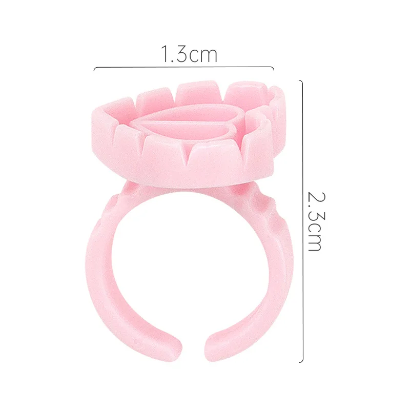 100Pcs/bag Eyelash Extension Blooming Cups Rings Glue Holder Heart/Round Shape Flower Fan Eye Lashes Makeup Tools