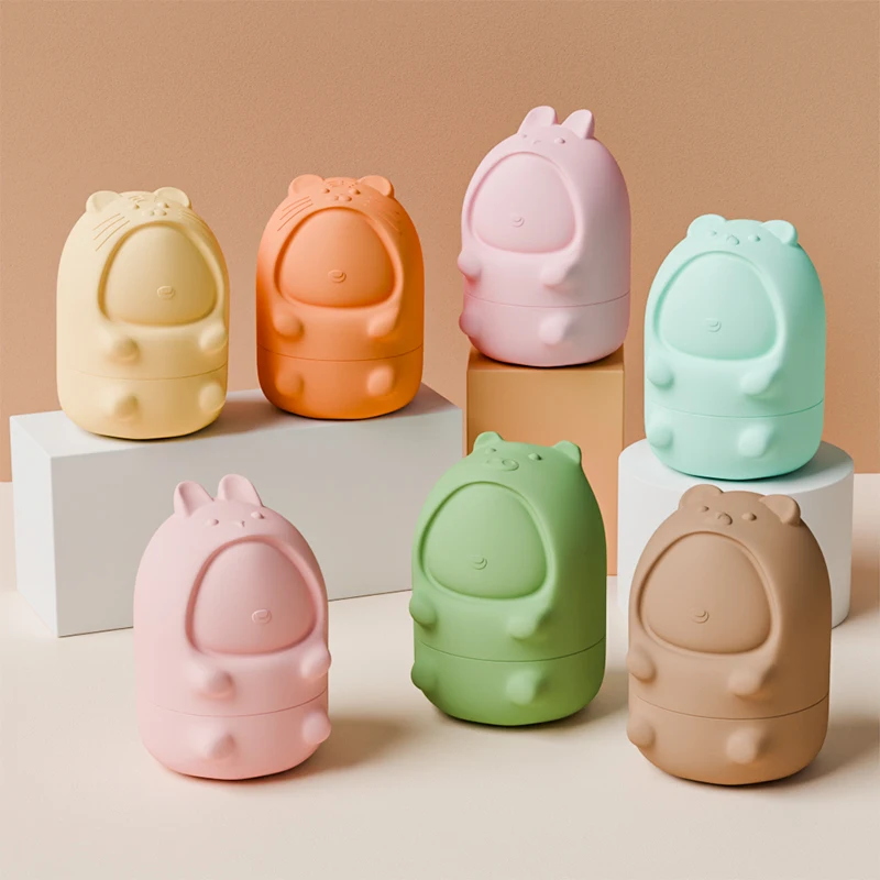 BPA Free Food Grade Animal Silicone Baby Bathing Shower Bubble Silicone Bath Toy for Baby