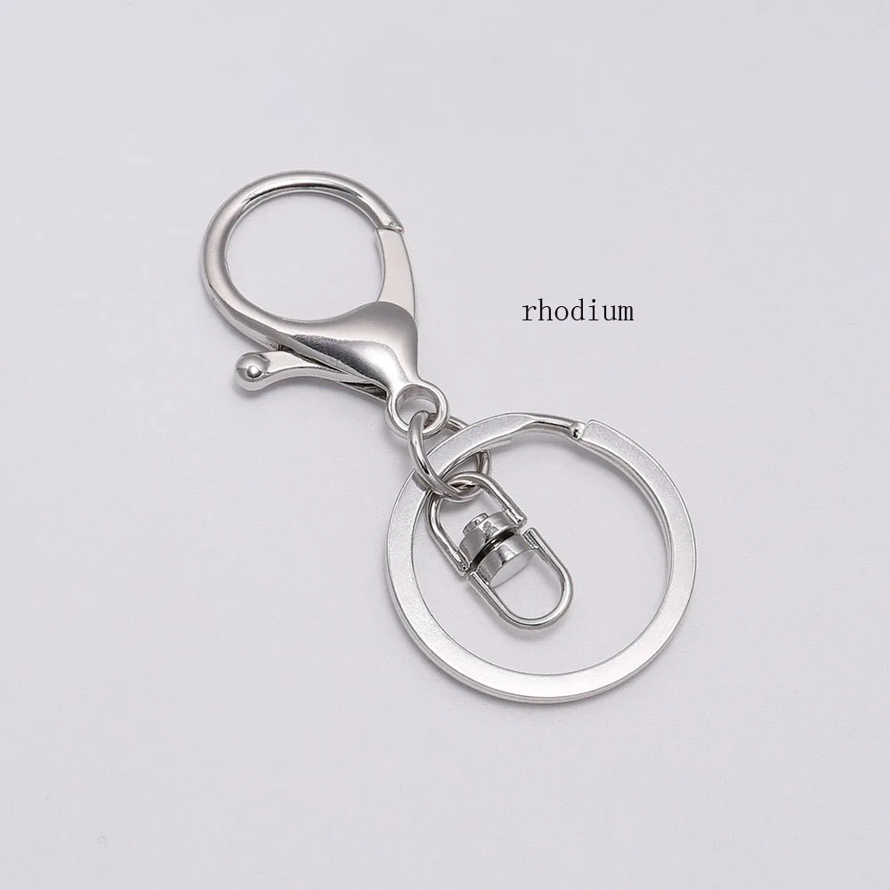 30mm claw clasps for keychain DIY craft making open jump ring swivel trigger clips metal lobster keyring sets
