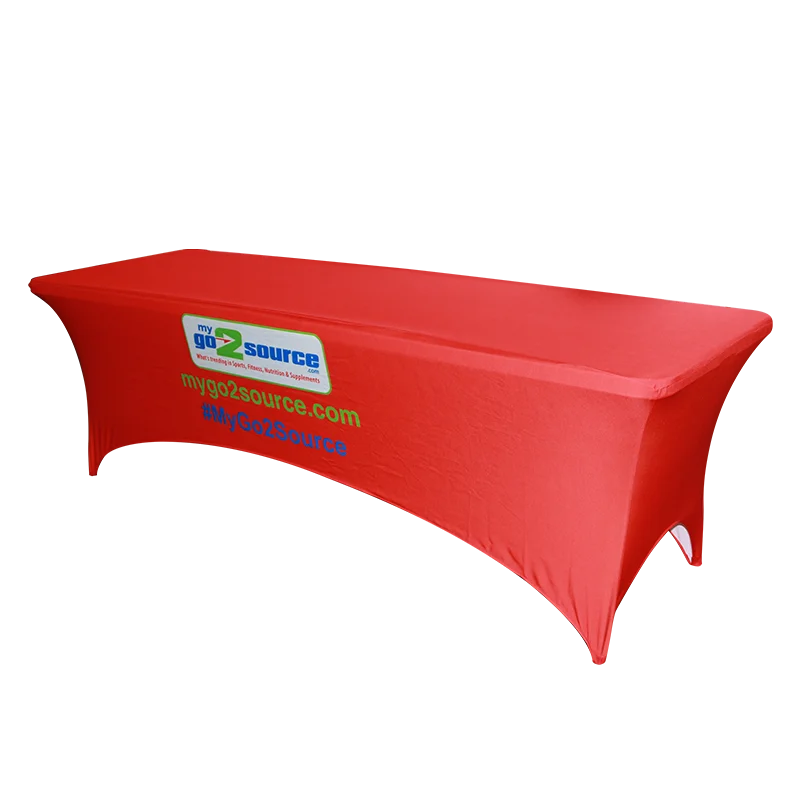 Custom Printed 6ft 8ft Spandex Table Cover for Home Use Washable Advertising Table Cloth for Tradeshow Events & Weddings Option