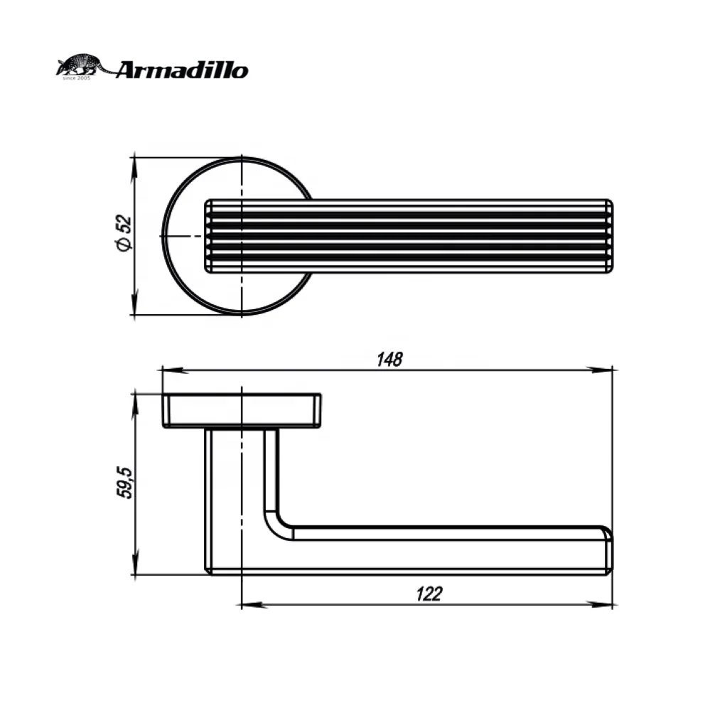 Italian Design Chrome Zamak Heavy Door Handle