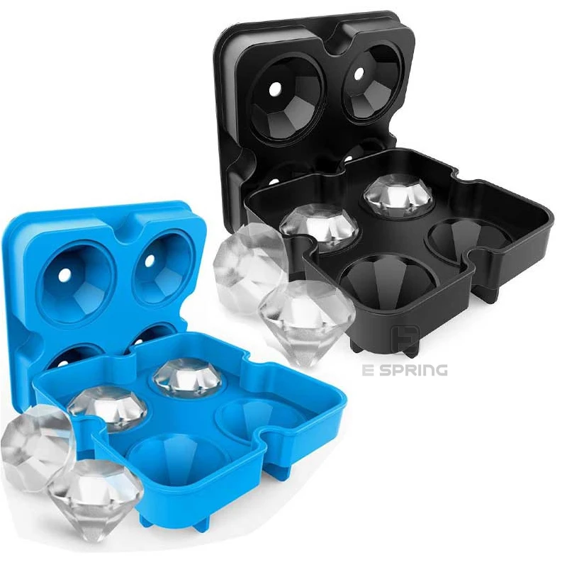 4 Cavity Diamond Shape 3D Ice Cube Mold Maker
