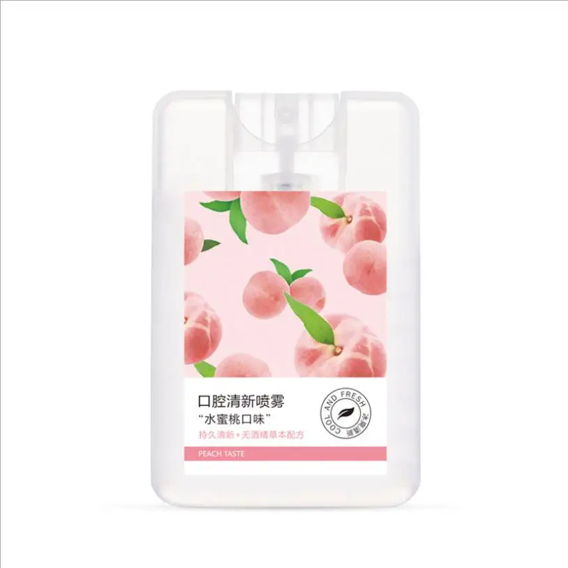 
Natural Herbal Formula Tongue Mouthwash Cleaner Cool Peach Flavor Breath Spray 
