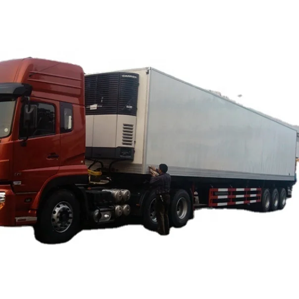 Tri axle best cargo van reefer meat rail mobile freezer trailer price storage refrigerated semi trailer truck for sale