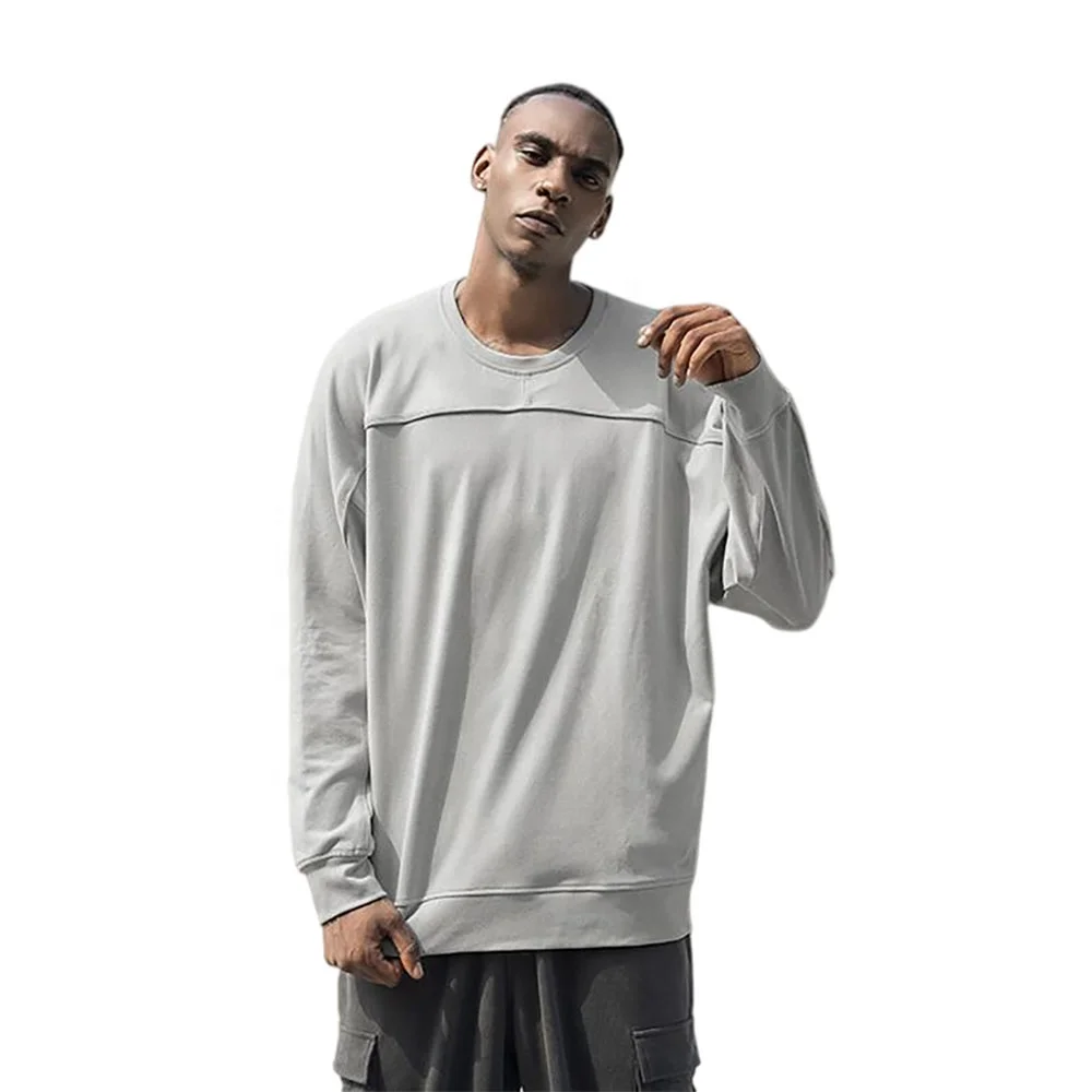 
Specific for mensheavy terry360gsm french terry sublimation cotton streetwear tops ribbed emboss crew neck sweatshirt pullover 