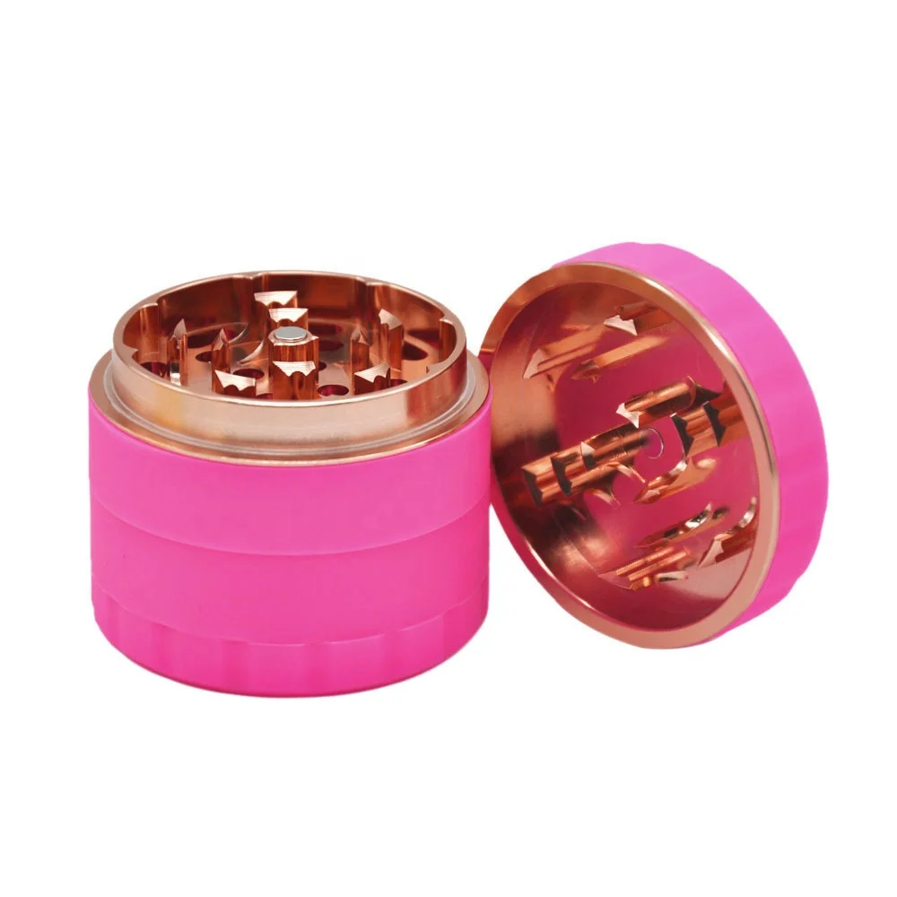 New style 63mm smoking accessories four-layer zinc alloy silicone cigarette grinder