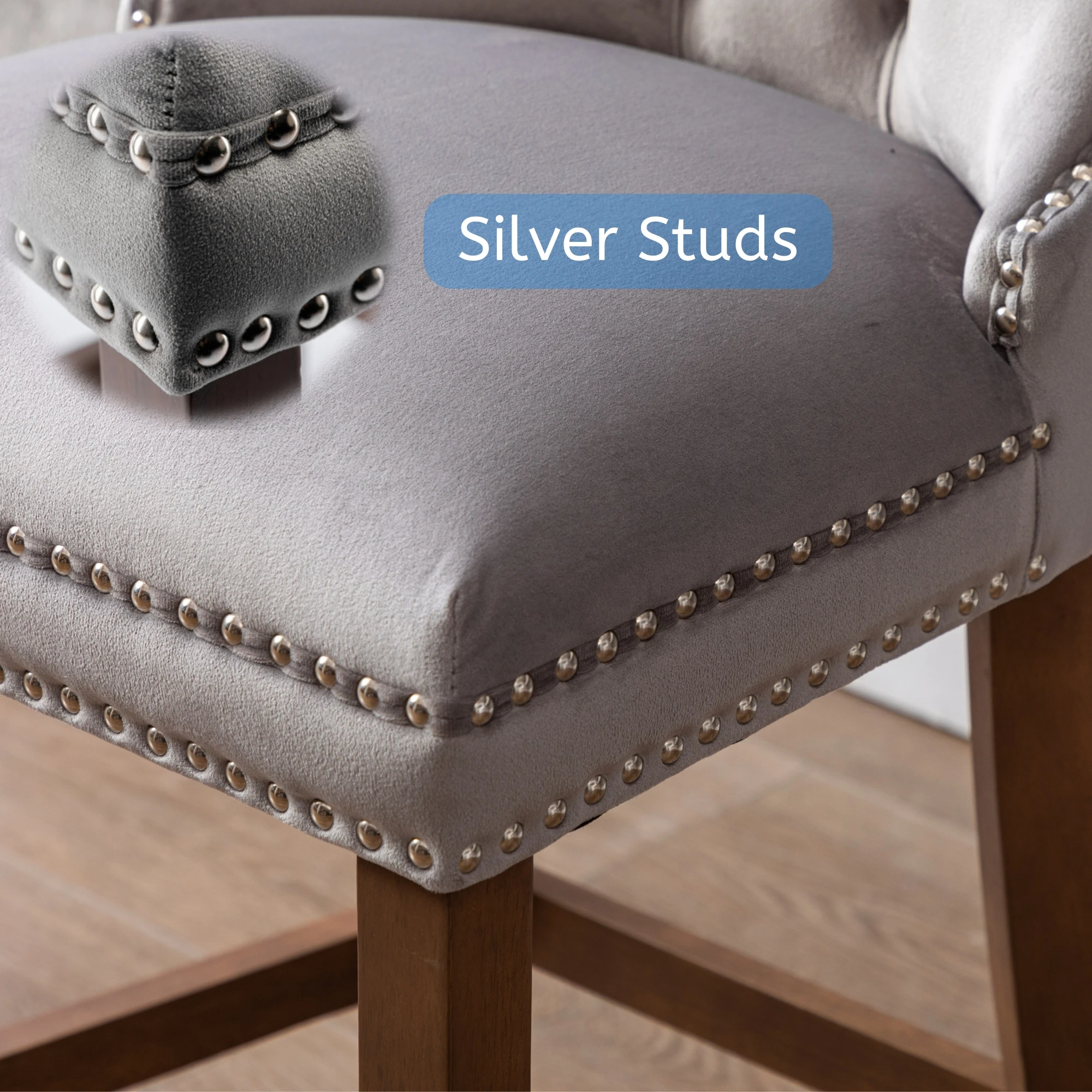 Стильный Бархатный бархатный барный стул из массива дерева