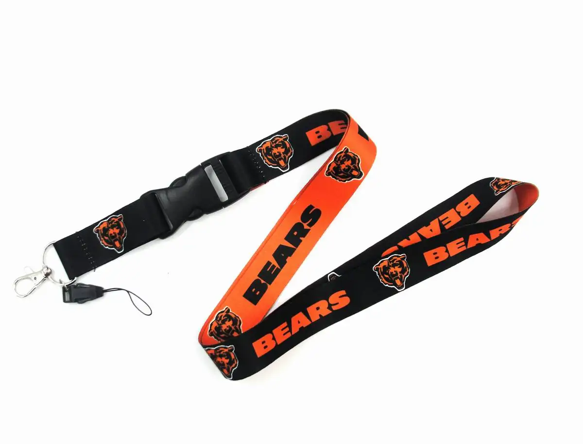 Premium USA NFL Logo Neck Lanyard 2 Sides 32 Football Teams Key Chain Detachable Strap Lanyards For Cellphone Camera Holder