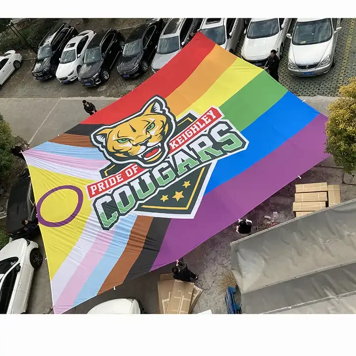 Custom Polyester Cloth advertising Banner Stage Backdrop Mesh Banner Printing Large Fabric Banner with Copper Grommet