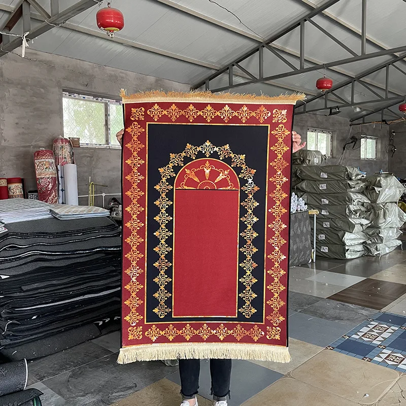 MU Professional manufacturer saudi arabia muslim prayer mat made custom color wholesale turkey prayer mat for living room
