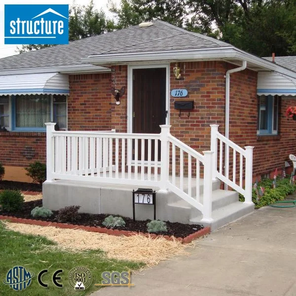 Outdoor Custom Size White PVC Plastic Vinyl Stair handrail