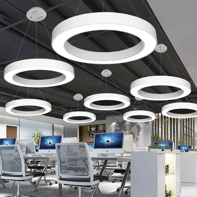 aluminum led light Office Round Ring Recessed Ceiling Surface Mount Wall Fixture Led Panel Linear