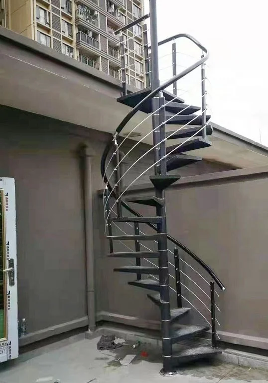 China factory supply wood steel spiral round stairs spiral stairs outdoors cheap price for steel spiral stairs