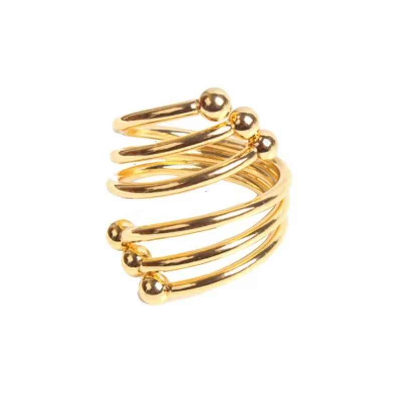 Libosa Factory wholesale stainless steel hotel napkin ring high-grade napkin ring Golden