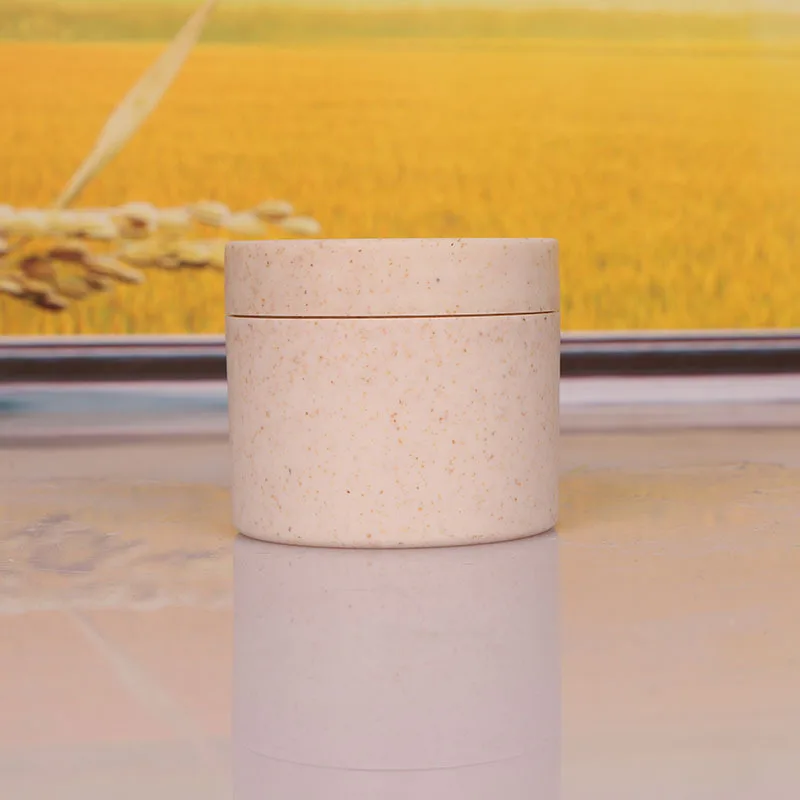 Free Samples Wheat Biodegradable Cosmetic Containers Recyclable 2oz 3oz 4oz Straw Cream Jar biodegradable plastic bottle