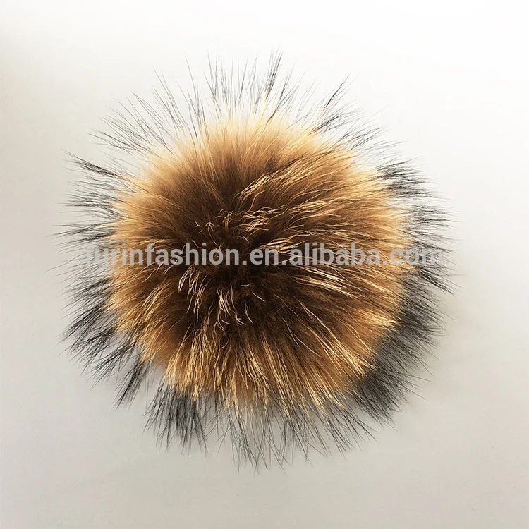 2021 оптовая продажа 18 см большие пушистые съемные помпоны из меха енота для сумок шляп или автомобильных брелоков