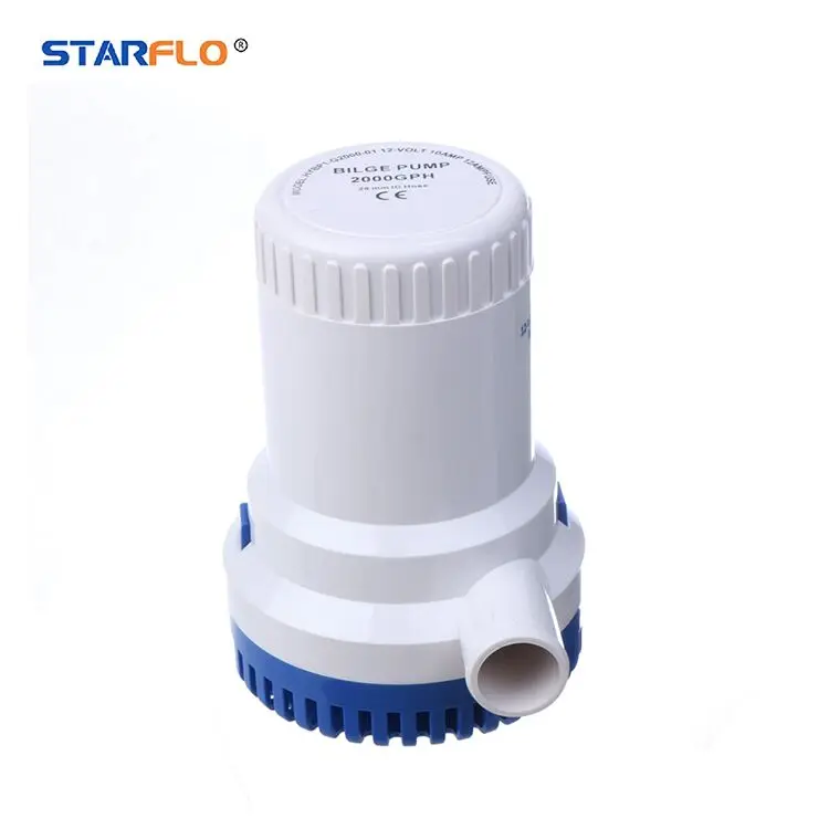 STARFLO 2000GPH small solar submersible water bilge pump 12v battery powered bilge pump for marine boat
