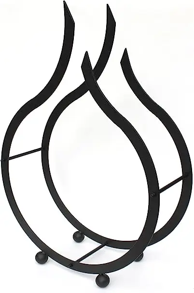 Firewood Storage Hut Firewood Stand Indoor and Outdoor Metal with 4 Fireplace Tools for Oven Steel Adjustable Black