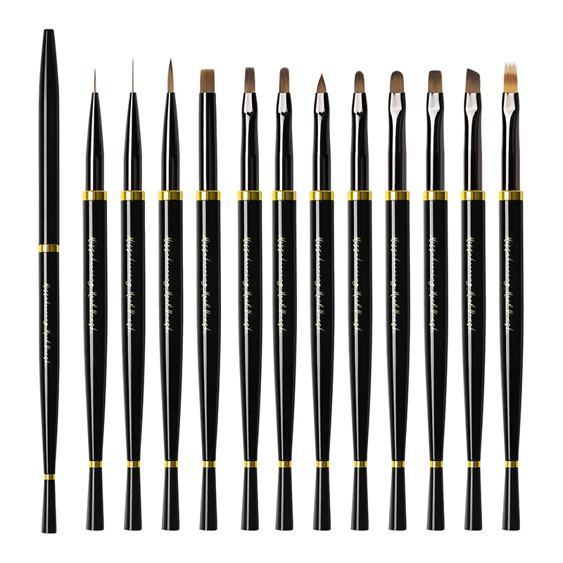 Professional Salon Nail Phototherapy Pen Fish Type Handle Nail Art Brush Drawing Carved Smudge Nail Art Painting Pen